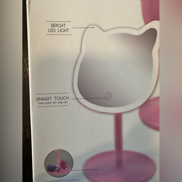 New in Box- Lighted Pink Vanity Mirror with storage tray. - Picture 4 of 8